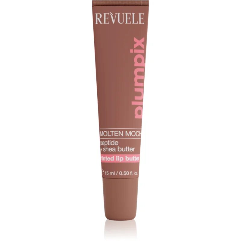 Revuele Plumpix Molten Mocha тониращ балсам за устни цвят Sheer Brown 15 мл.