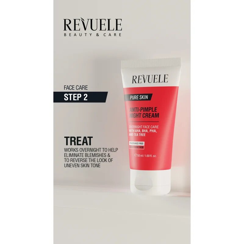 Revuele Pure Skin Anti-Pimple нощен крем против акне 50 мл.