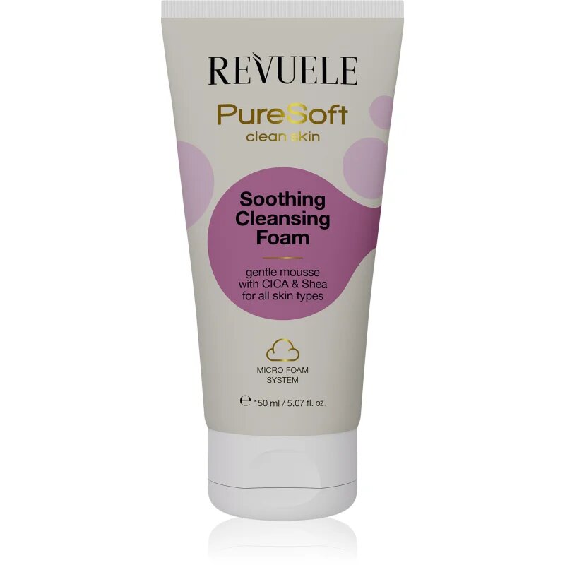 Revuele PureSoft Clean Skin почистваща пяна за лице с успокояващ ефект 150 мл.