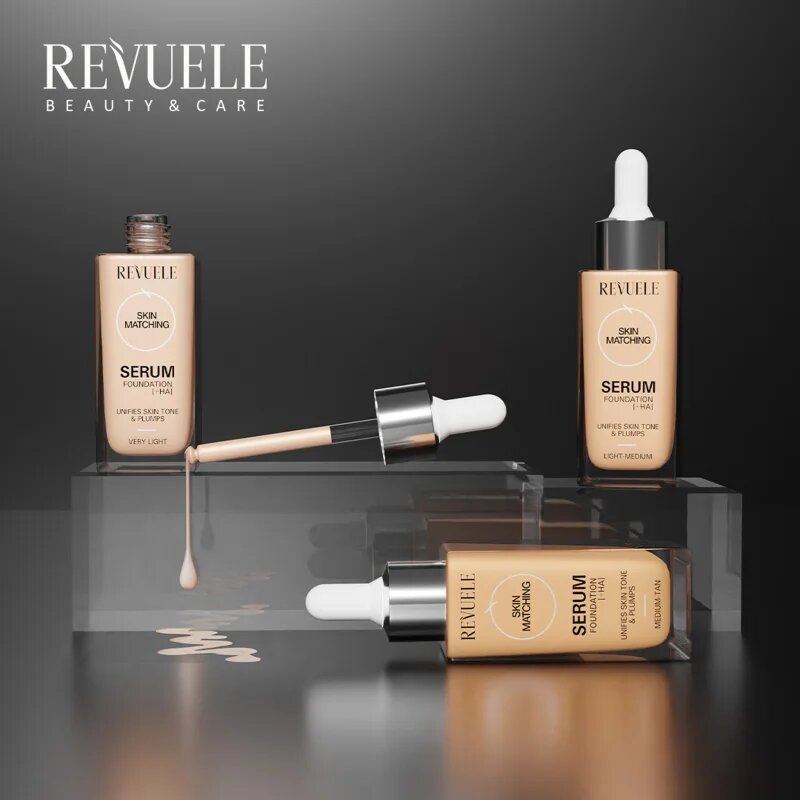 Revuele Serum Foundation [+HA] хидратиращ фон дьо тен да уеднакви цвета на кожата цвят Medium-Tan 30 мл.