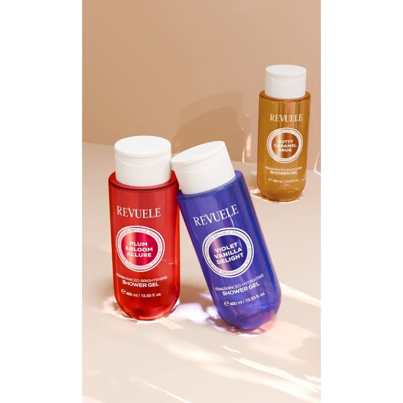 Revuele Violet Vanilla Delight Fragranced Hydrating Shower Gel парфюмиран душ гел с хидратиращ ефект за жени 400 мл.