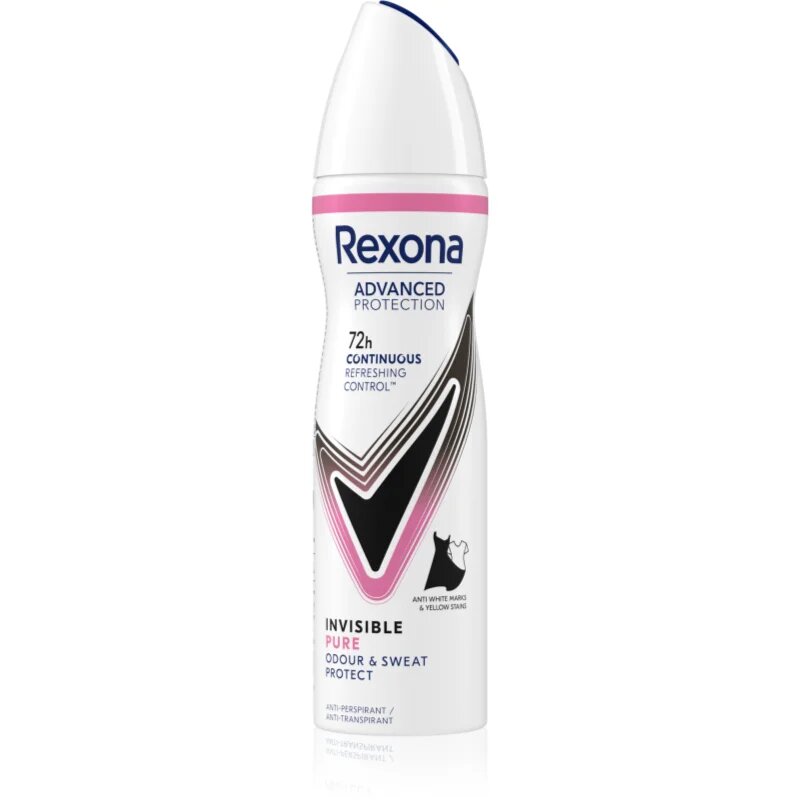 Rexona Advanced Protection Invisible Pure антиперспирант-спрей срещу бели и жълти петна 150 мл.