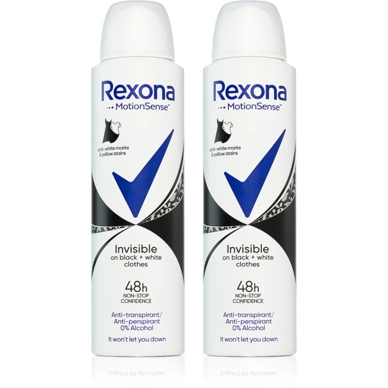 Rexona Invisible Black and White антиперспирант-спрей срещу бели и жълти петна