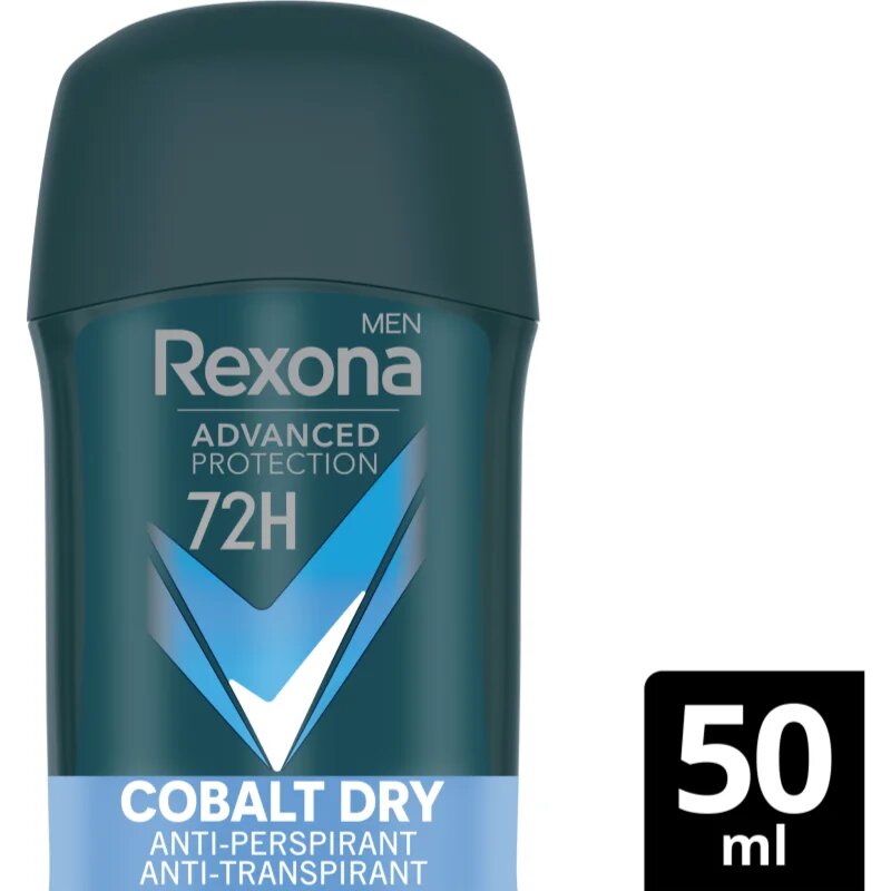 Rexona Men Advanced Protection Cobalt Dry твърд антиперспирант 72 ч. за мъже Cobalt Dry 50 мл.