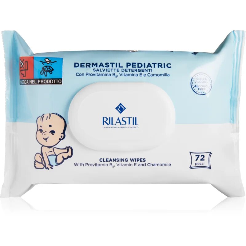 Rilastil Dermastil Pediatric фини почистващи кърпички за деца 72 бр.