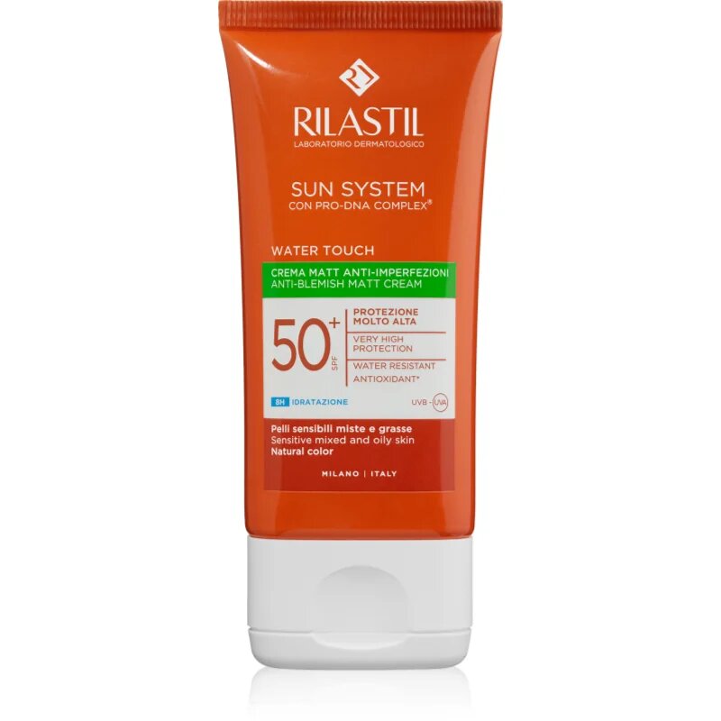 Rilastil Sun System Water Touch защитен матиращ крем за мазна кожа с несъвършенства SPF 50+ 50 мл.