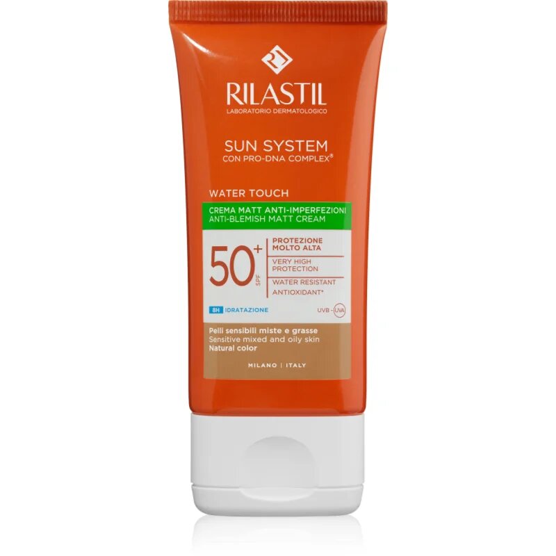 Rilastil Sun System Water Touch защитен тониращ крем за лице за смесена и мазна кожа SPF 50+ 50 мл.