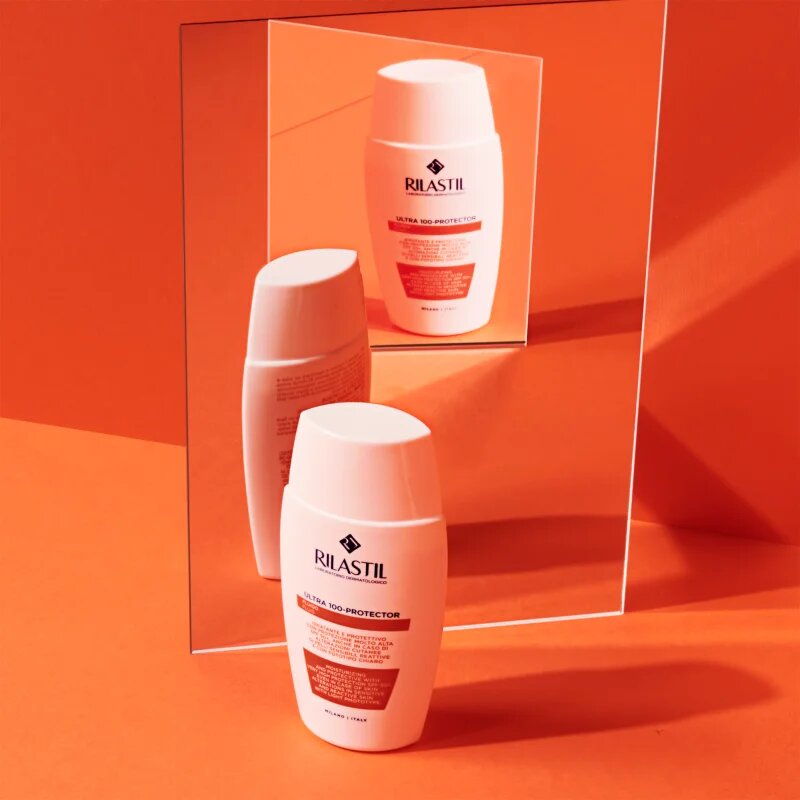 Rilastil Ultra 100-Protector защитен овлажняващ флуид за чувствителна кожа на лицето SPF 50+ 50 мл.