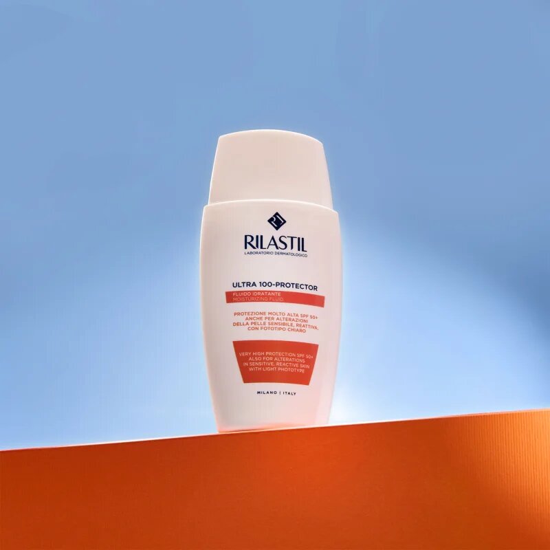 Rilastil Ultra 100-Protector защитен овлажняващ флуид за чувствителна кожа на лицето SPF 50+ 50 мл.