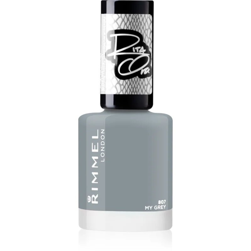 Rimmel 60 Seconds By Rita Ora бързозасъхващ лак за нокти цвят 807 My Grey 8 мл.