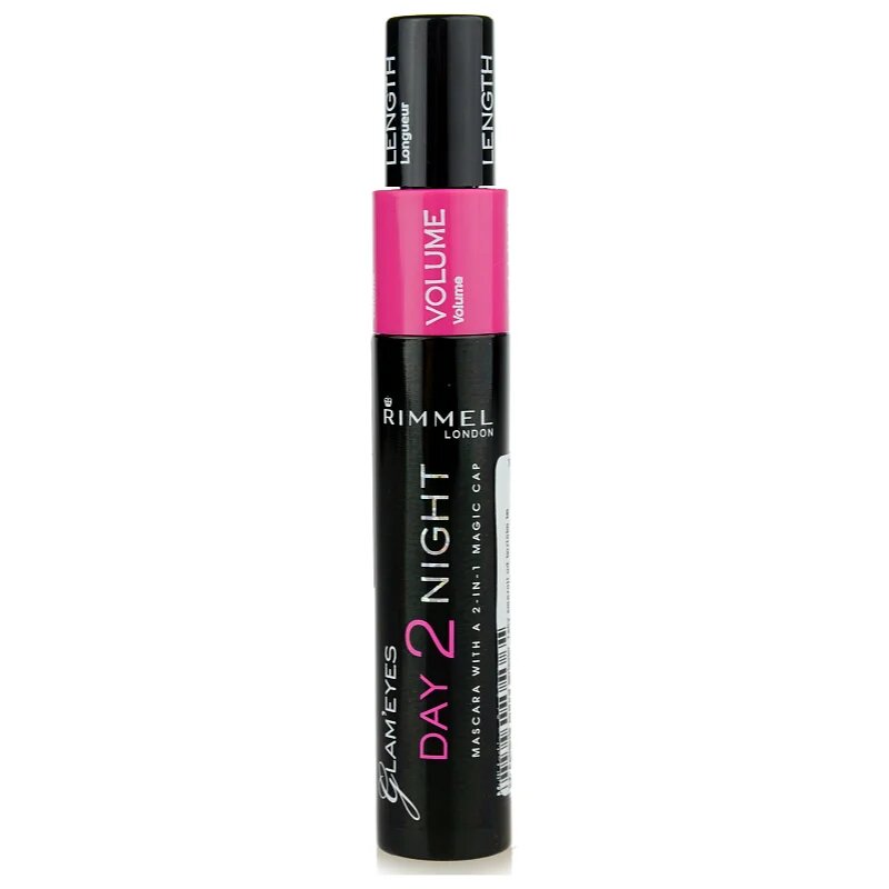 Rimmel Glam´ Eyes Day 2 Night спирала за удължаване и сгъстяване на миглите 2 в 1 цвят 001 Black 9.5 мл.