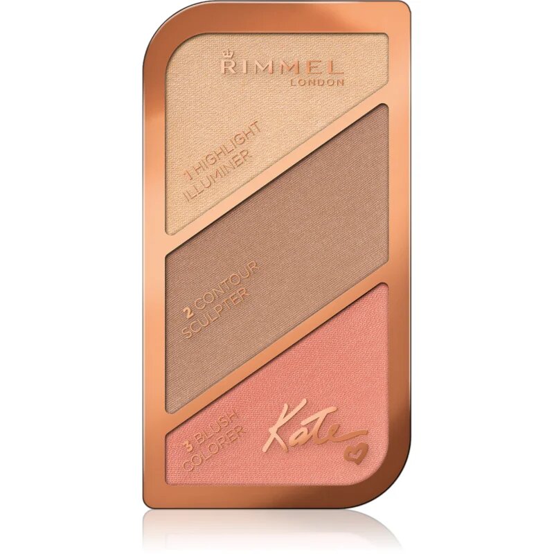 Rimmel Kate контурираща палитра за лице цвят 002 Coral Glow 185 гр.