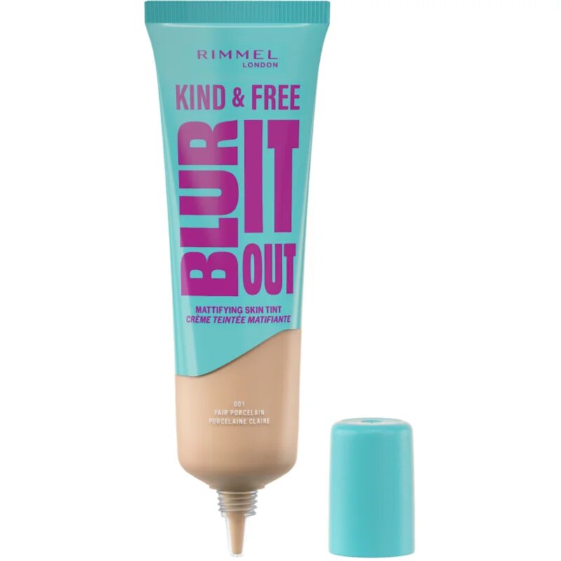 Rimmel Kind & Free Blur It Out лек хидратиращ фон дьо тен цвят 001 Fair Porcelain 30 мл.