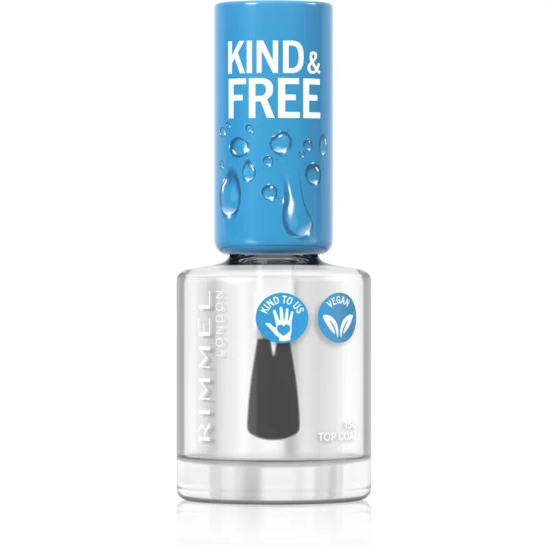 Rimmel Kind & Free горен лак за нокти цвят 150 Oxygen Wave 8 мл.