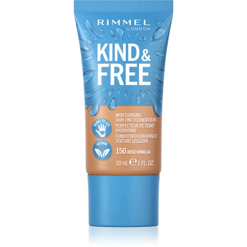 Rimmel Kind & Free лек хидратиращ фон дьо тен цвят 150 Rose Vanilla 30 мл.