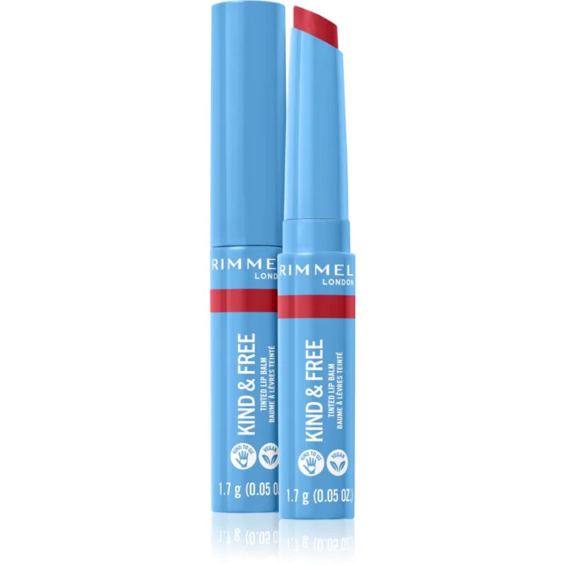 Rimmel Kind & Free тониращ балсам за устни цвят 005 Turbo Red 17 гр.