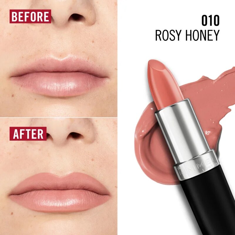 Rimmel Lasting Finish дълготрайно червило цвят 010 Rosy Honey 4 гр.