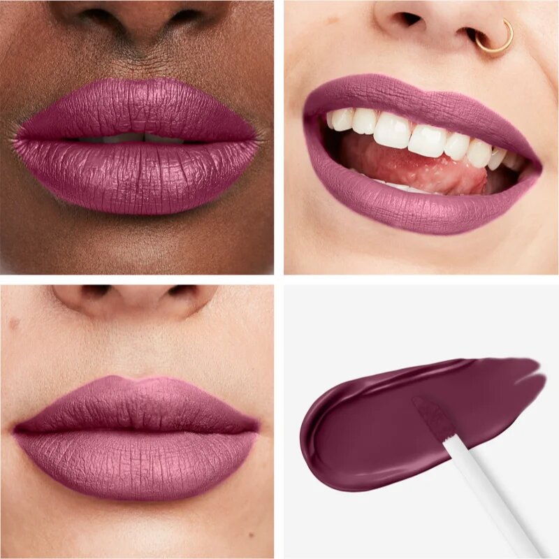 Rimmel Lasting Mega Matte леко течно матиращо червило 16 часа цвят Rock Me Purple 74 мл.