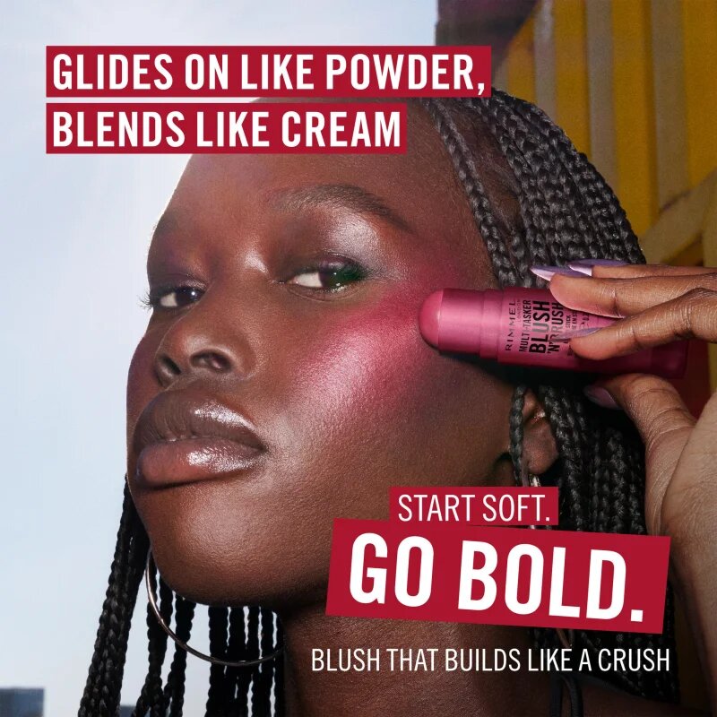 Rimmel Multi-Tasker Blush'N'brush руж в стик с четка цвят 200 Fushia Glam 8 гр.
