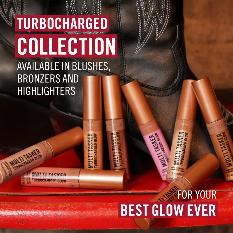 Rimmel Multi-Tasker Turbocharged Glow течен хайлайтър цвят 003 Main Character 10 мл.