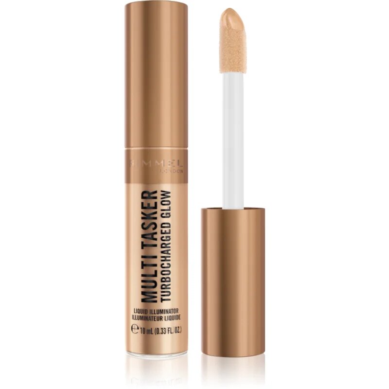 Rimmel Multi-Tasker Turbocharged Glow течен хайлайтър цвят 008 It's Giving Bronze 10 мл.