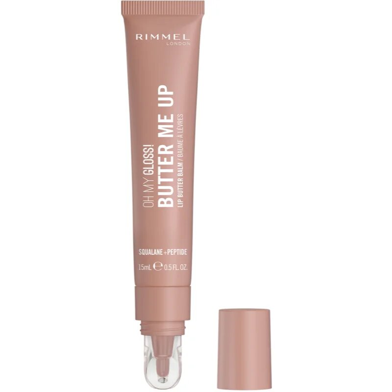 Rimmel Oh My Gloss! Butter Me Up хидратиращ балсам за устни цвят 001 Latte Delight 15 мл.