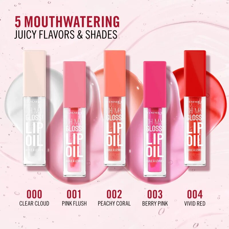 Rimmel Oh My Gloss! Lip Oil масло от нар с хидратиращ ефект цвят 000 Clear Cloud 45 мл.