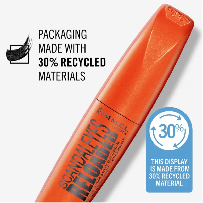 Rimmel ScandalEyes Reloaded спирала за екстра обем цвят 003 Extreme Black 12 мл.