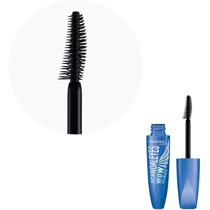 Rimmel ScandalEyes WOW Wings водоустойчива спирала за обем и извиване на мигли цвят Black 12 мл.