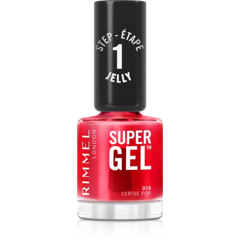 Rimmel Super Gel гел лак за нокти без използване на UV/LED лампа цвят 016 Cerise Pop 12 мл.