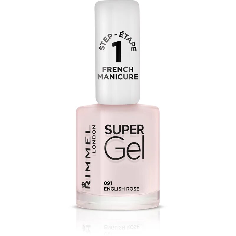 Rimmel Super Gel Step 1 за френски маникюр цвят 091 English Rose 12 мл.