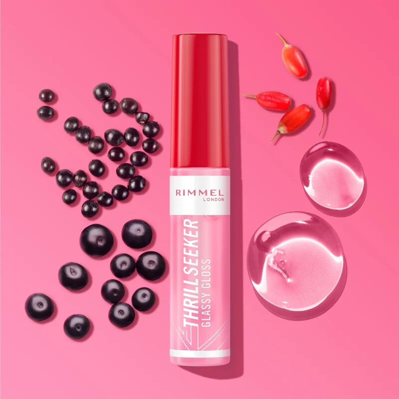 Rimmel Thrill Seeker Glassy Gloss блясък за устни за по-голям обем цвят 100 Coco Suga 10 мл.