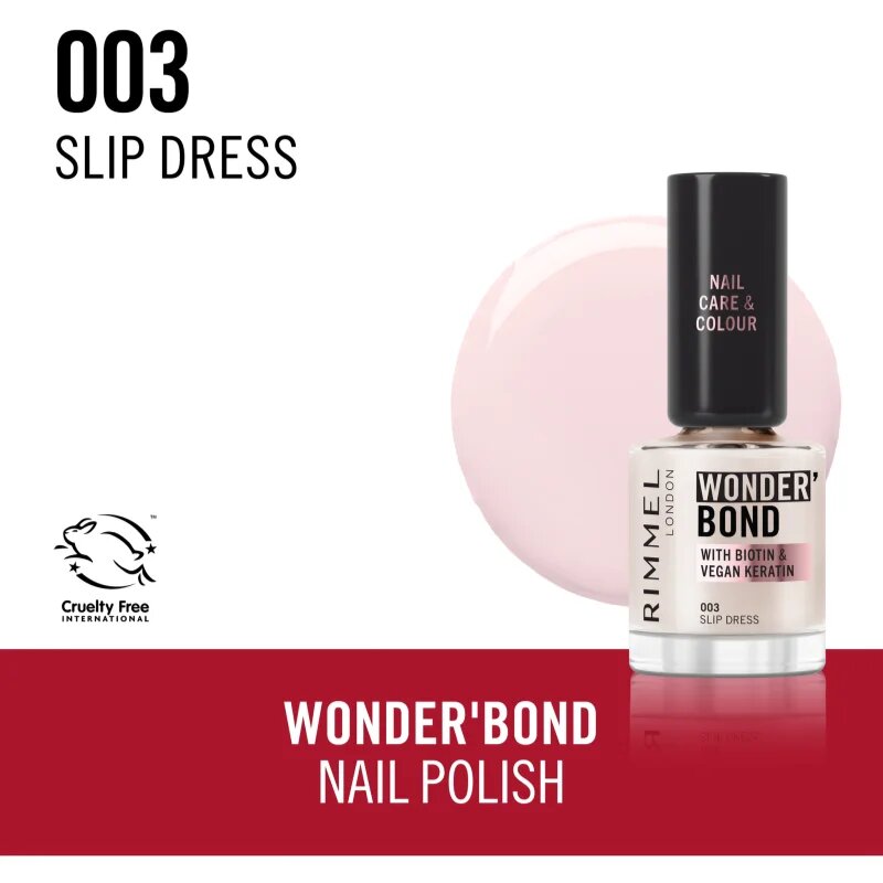 Rimmel Wonder'Bond лак за нокти цвят 003 Slip Dress 12 мл.