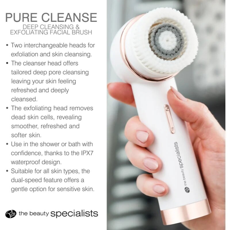 RIO Pure Cleanse Deep Cleansing & Exfoliating Facial Brush четка за почистване на кожата 1 бр.