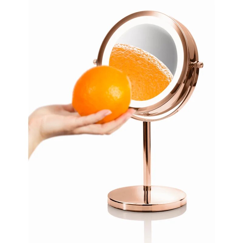 RIO Rose gold mirror огледало за гримиране с LED осветление 1 бр.