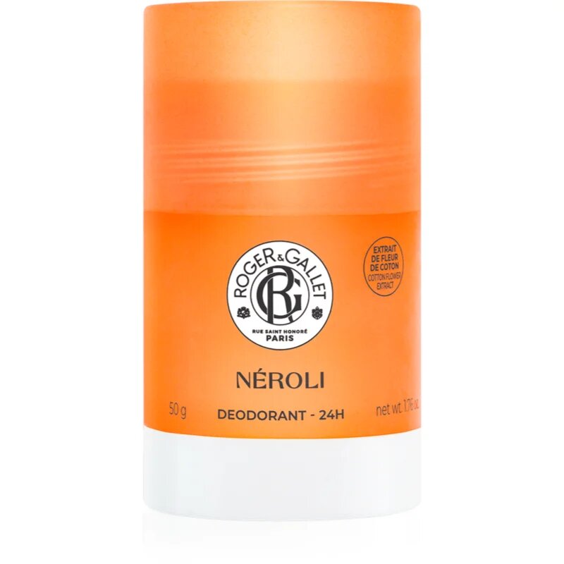 Roger & Gallet Néroli дезодорант-стик без съдържание на алуминиеви соли с 24 часова защита унисекс 50 гр.