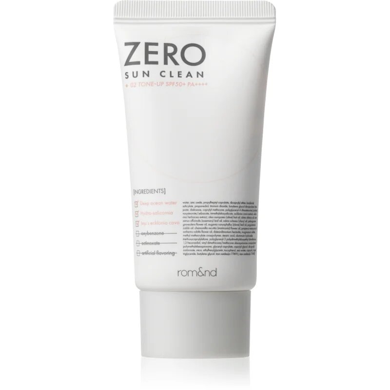 rom&nd Zero Sun Clean лек тониращ крем с хидратиращ ефект SPF 50+ цвят 02 Tone Up 50 мл.