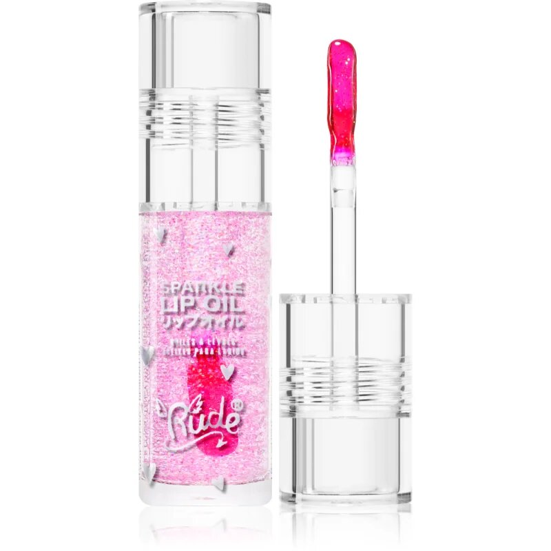 Rude Cosmetics Manga Collection Sparkle Lip Oil тониращо олио за устни с хидратиращ ефект цвят Mint 4 гр.