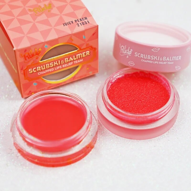 Rude Cosmetics Scrubski & Balmer балсам и пилинг за устни цвят Juicy Peach 7.5 гр.