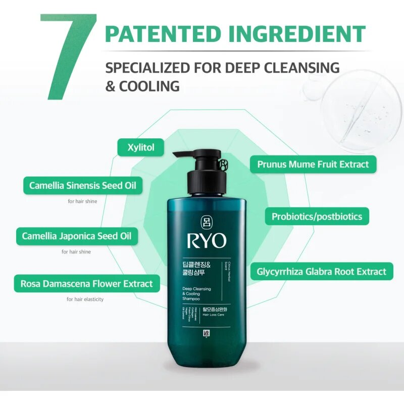 RYO Deep Cleansing & Cooling Shampoo дълбоко почистващ шампоан с охлаждащ ефект 480 мл.