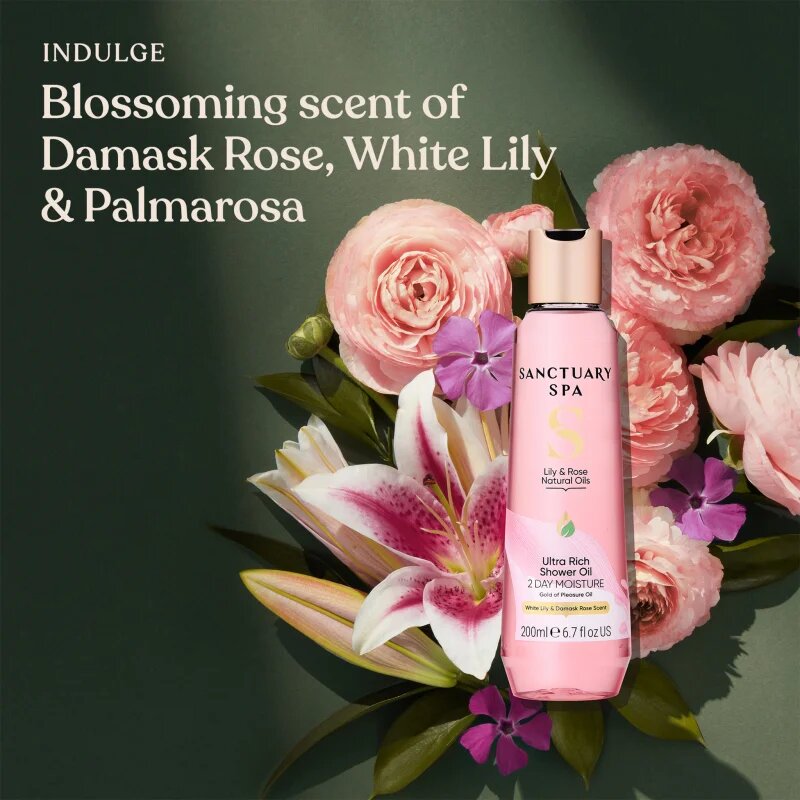 Sanctuary Spa Lily & Rose Natural Oils душ-масло с грижа за тялото 200 мл.