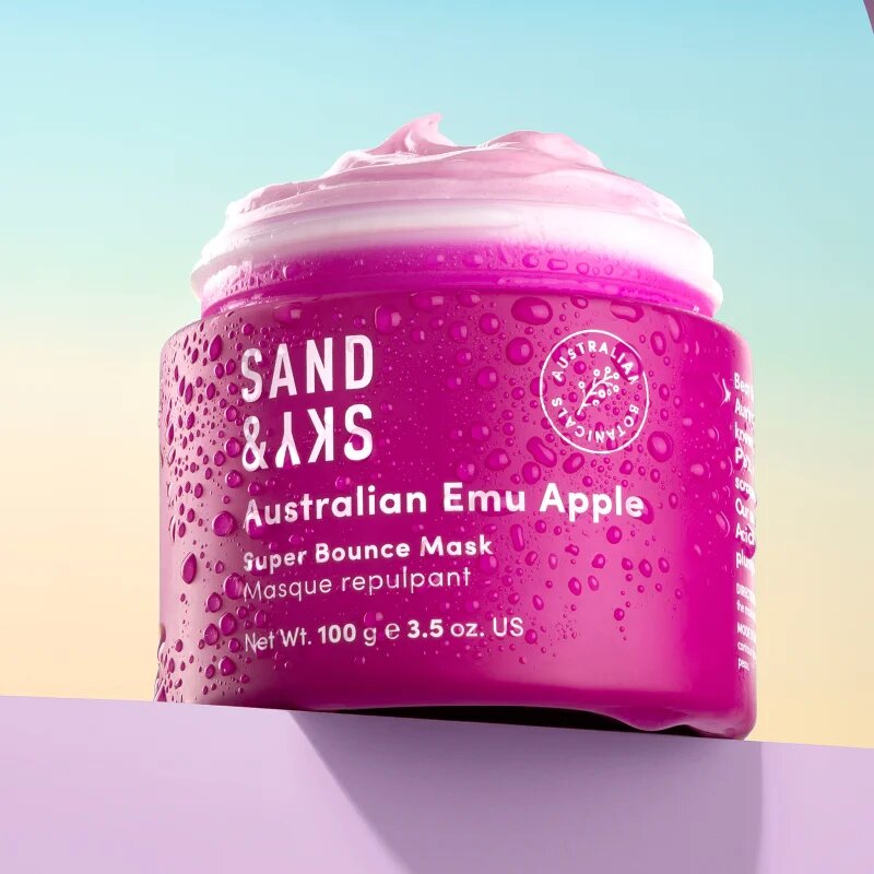 Sand & Sky Australian Emu Apple Super Bounce Mask хидратираща и озаряващ маска за лице 100 гр.