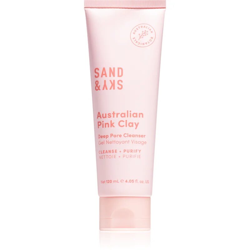 Sand & Sky Australian Pink Clay Deep Pore Cleanser почистващ и премахващ грима гел с детокс ефект 120 мл.