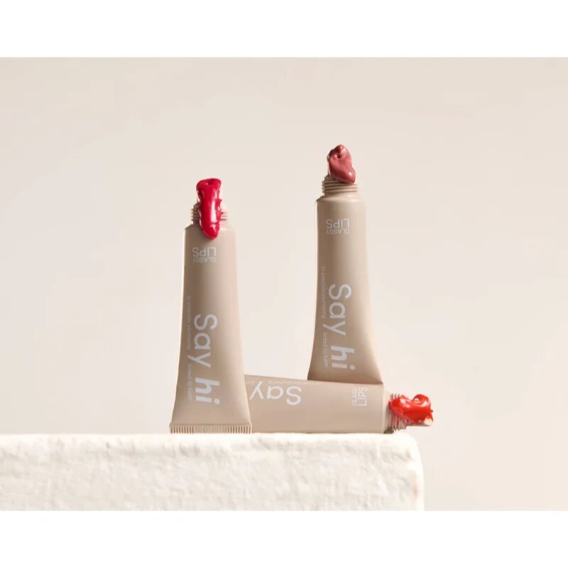 Say Hi Glassy Lips тониращ балсам за устни с пептиди цвят Nude 10 мл.