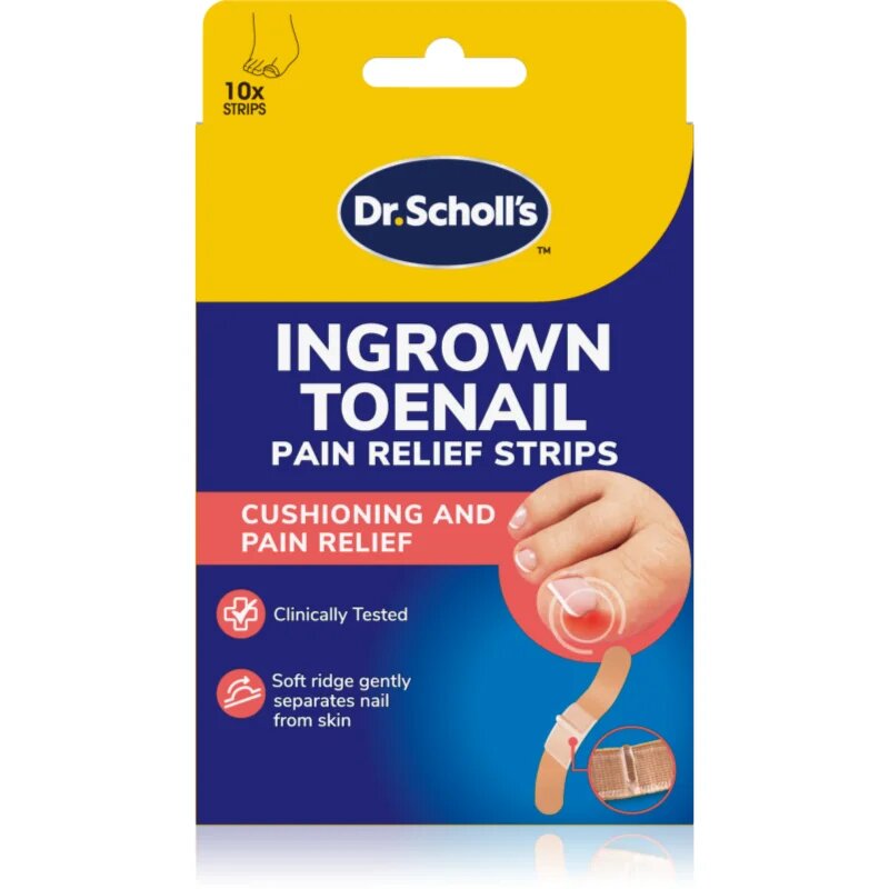 Scholl Dr. 's Ingrown Toenail Pain Relief Strips предпазни лепенки за растеж на нокти 10 бр.