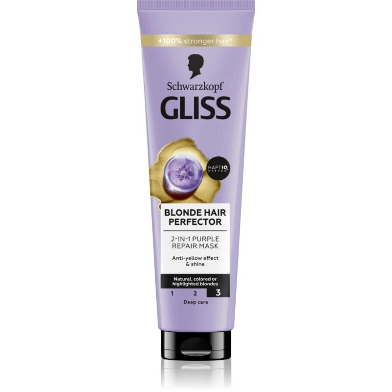 Schwarzkopf Gliss Blonde Hair Perfector регенерираща маска за коса за изрусена коса или коса с кичури 150 мл.