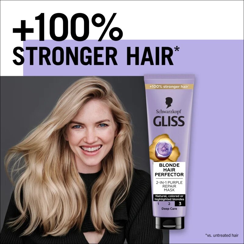 Schwarzkopf Gliss Blonde Hair Perfector регенерираща маска за коса за изрусена коса или коса с кичури 150 мл.