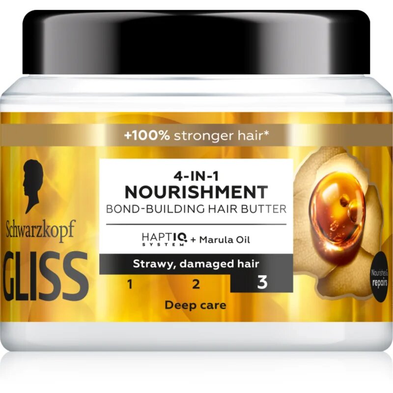 Schwarzkopf Gliss Oil Nutritive интензивна подхранваща маска за увредена коса 400 мл.