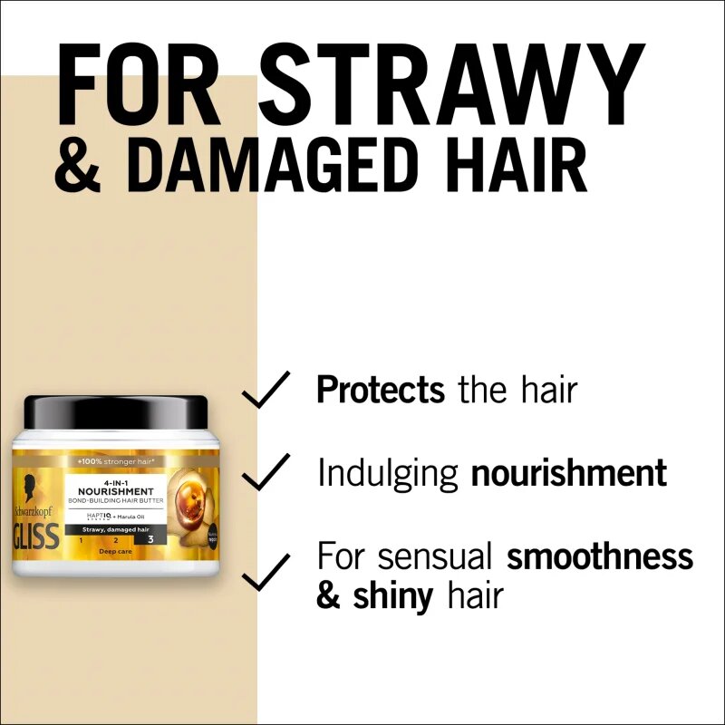 Schwarzkopf Gliss Oil Nutritive интензивна подхранваща маска за увредена коса 400 мл.