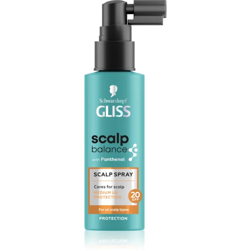 Schwarzkopf Gliss Scalp Balance защитен спрей срещу слънчеви лъчи за скалпа SPF 20 100 мл.